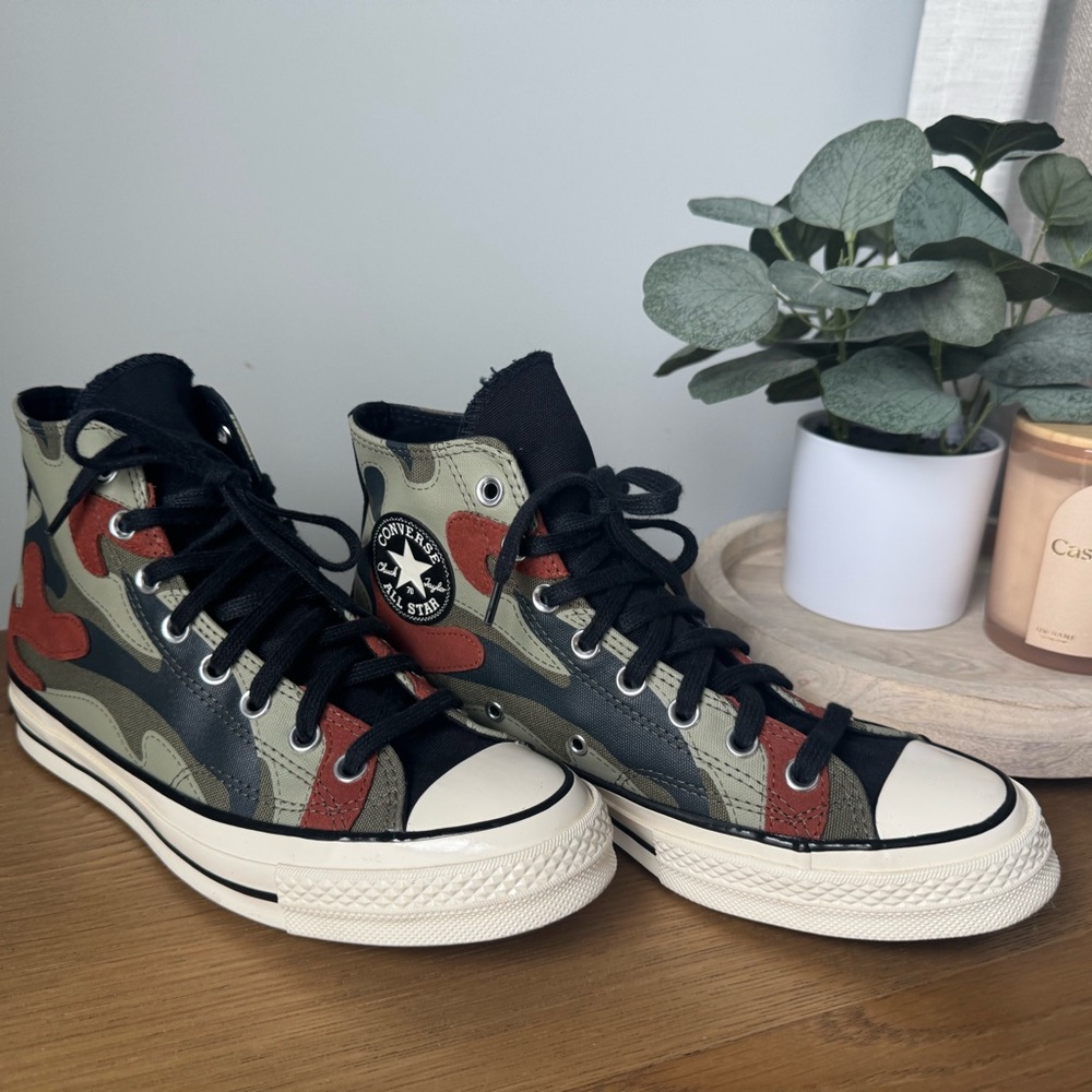 Converse High-Top Sneakers with Camouflage Design